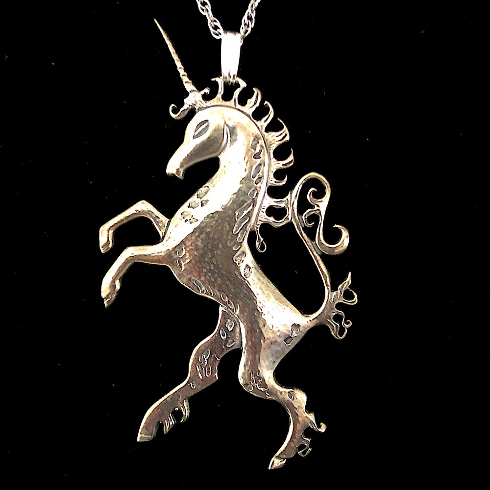 $122  Vintage Unicorn Ornament  Sterling  From Hand & Hammer  Signed